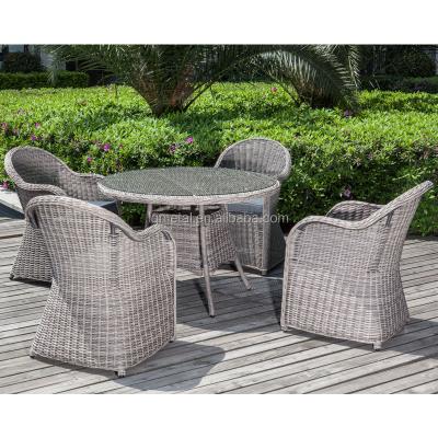 China Modern Outdoor Furniture Set Rattan Round Wicker 5 PCS Sofa Set Casual Patio Furniture for sale