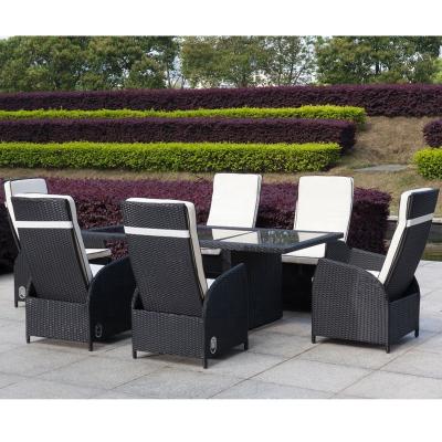 China Modern Rattan Dining Outdoor Furniture Adjustable Chair Gas Bar Set for sale