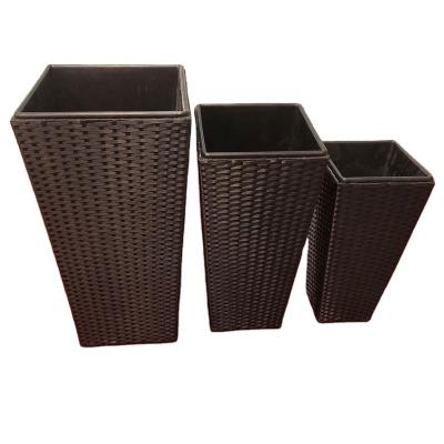 China Modern Flower Rack Decoration Display Stand Flower Pot Rattan Outdoor Plastic Flower Pot for sale