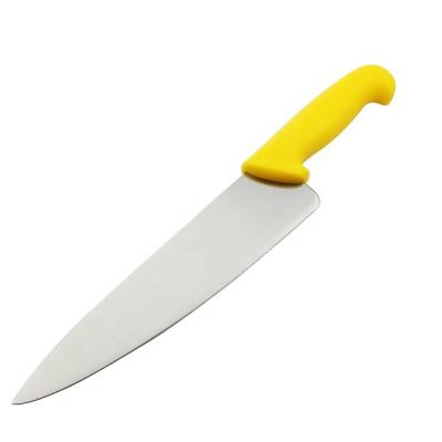 China 10 Inch Stainless Steel Chef's Knife Viable Kitchen Viable Knife With Yellow PP Handle for sale