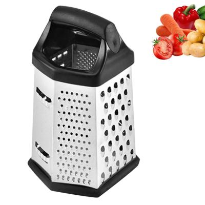 China New Design 6 Sides Durable Stainless Steel Cheese Grater With Container Box for sale