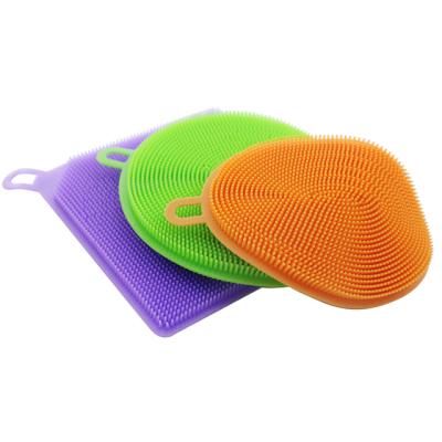 China Sustainable Kitchen Sponge Multi-Function Silicone Silicone Kitchen Dish Cleaning Scrubbers for sale