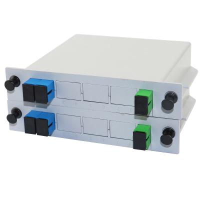 China Ftth fiber equipment ftth fiber optic PLC splitter 1x4 1x8 1x16 1x32 1x64 LC APC slot PLC splitter for sale