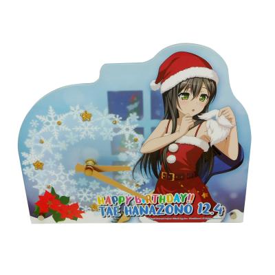 China Multifunction Anime Alarm Clock 15cm Acrylic Desk Clock Plastic Directly Decorative for sale