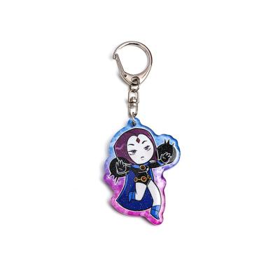 China Customized Non-Clear Full Bleed Edge Double Side Custom Epoxy Glitter Cute Acrylic Charm Anime Keychain for sale