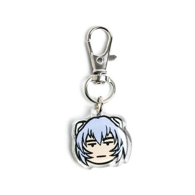 China Clear Double-Sided Keychain Epoxy Resin Glitter Acrylic Anime Custom Charm Keychain for sale