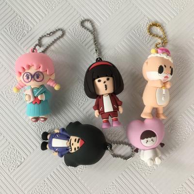 中国 Custom 3d soft pvc keychain,high quality 3D PVC cartoon key chain 販売のため