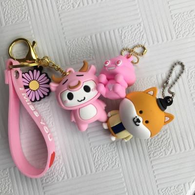 China Creative Holographic PVC Anime Figures Cartoon Key Chain Charms for sale