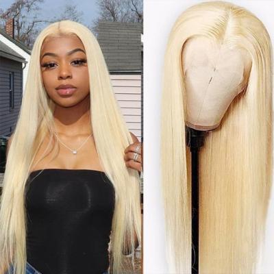 China Silky Straight Wave 30 Inch Virgin Human Hair Wigs 613 Full Lace Wig Long Raw Indian Blonde Hair Wigs for sale