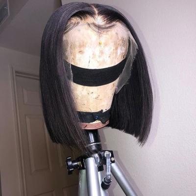 China Cheap Short Bob Human Hair Wig, 8inch-14inch Wholesale Mink Brazilian Hair Wig, 4x4 Closure Silky Straight Wave Prices Short Bob Wigs For Black Women for sale