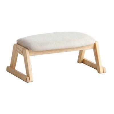 China Environmentally Friendly Simple Environmentally Friendly Japanese Style Solid Wood Changing Stool Cloth Cushion Porch Entrance Shoe Stool for sale