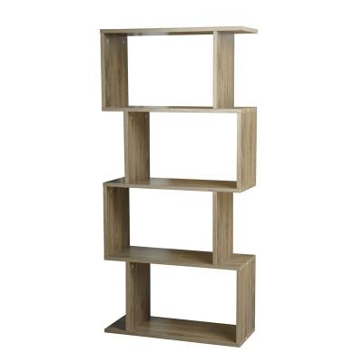 China Bookcase 6 Tier Shelves Convertible Wood Shelf S Form Storage Display Rack Room Divider Unit Chest Closet Cabinet Freestanding Rack for sale