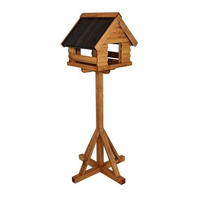 China Feeder Breathable Table Stand Bird Feeding Station Garden Wooden Cage Parrot Nesting Stand for sale