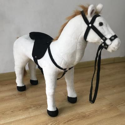 China Ride On Toy Hot Selling Plush Ride On White Horse Stuffed Large Size Standing Stuffed Animal Toy for sale