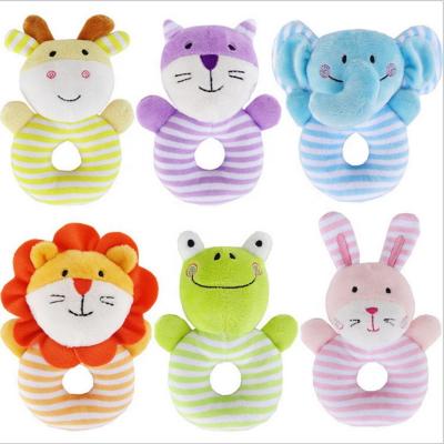 China Funny Plush Animal Hand Bell Baby Rattle Toys Custom Soft Plush Toys Baby Rattle Animal Hand Bells Baby Toys With BB Sound Toy for sale