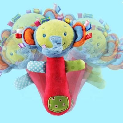 China Funny Plush Animal Hand Bell Baby Rattle Toys Hot Selling Baby Animal Rattle Plush Toy Animal Shaped Hand Bell for Kids for sale