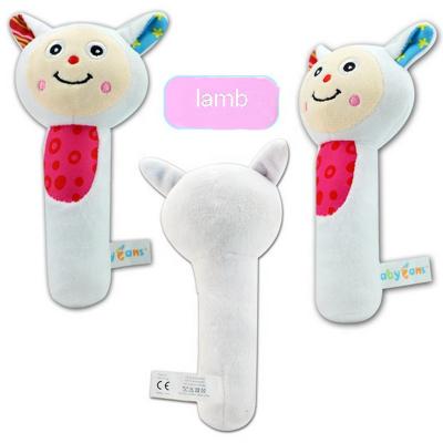 China Funny Plush Animal Hand Bell Baby Rattle Toys Promotional Gift Plush Toy Hand Bell Baby Rattle Animal Toys for sale