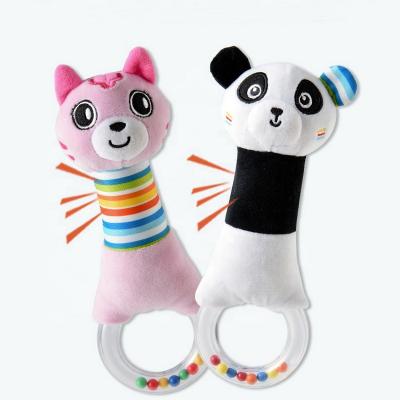 China Funny Plush Animal Hand Bell Baby Rattle Toys Hot Selling Pattern Infant Soft Animal Hand Bells Doll Plush Baby Rattles Sticks Cute Gift Baby Toys for sale