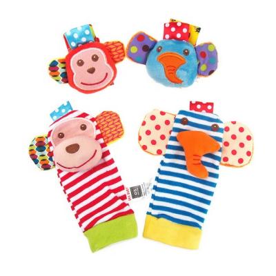 China Funny Stuffed Animal Educational Baby Toy Wrist Infant Wrist Rattle and Socks Foot Finders Set Soft Toy for Developmental Babies and Newborn for sale