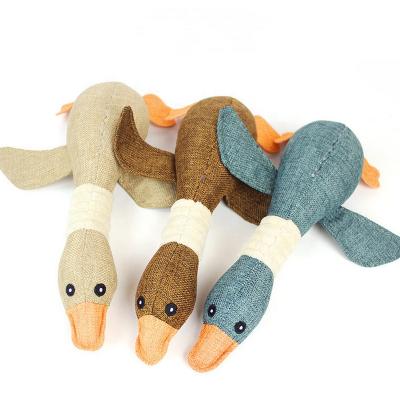 China Sustainable Hot Sales Plush Shaped Duck Squeak Plush Dog Toys for sale