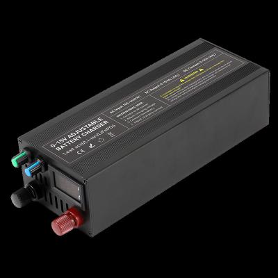 China 12V Lifepo4 Industrial Adjustable Voltage and Current Lithium Battery Charger 12.6V 14.6V 50A Display 2S 3S 4S Power Adapter for sale