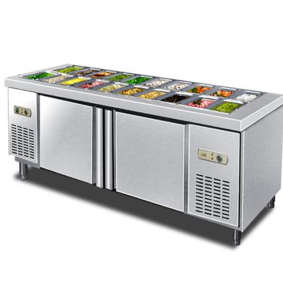 China Double-temperature Salad Fridge Display Fridge Countertop Counter Top Salad Fridge for sale