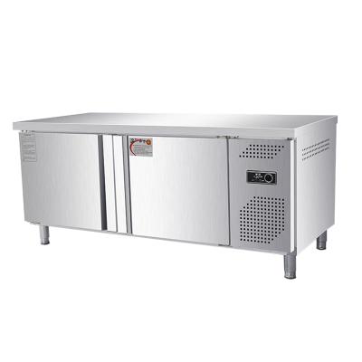 China Double-temperature Double-temperature French Door Freezer Refrigerator Undercounter Bar Fridge Freezer Cooling Salad Table for sale