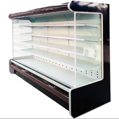 China Double-temperature Supermarket Showcase Chiller Refrigerator Display Open Display Cooler for sale