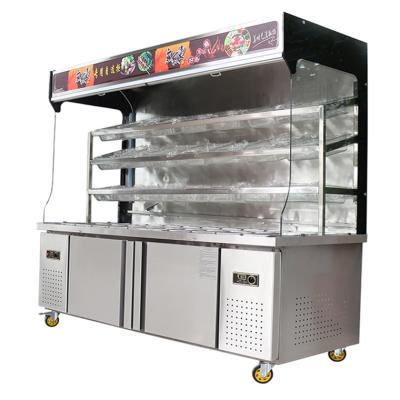 China Double-temperature Hot-pot MaLaTang restaurant display fridge refrigerator display refrigeration cabinet for vegetable fruit meat for sale