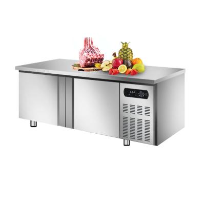 China Double-temperature CE Commercial Under Counter Fridge Half Freezer Half Fridge Freezer With Workbench for sale