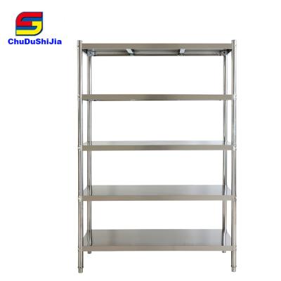 China Corrosion Protection SUS201 SUS304 Heavy Duty Kitchen Shelves Storage Kitchen Shelves Steel Shelf for sale