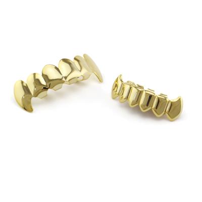 China Gloosy Hiphop 18k gold plated shiny brass grillz teeth jewelry unisex for sale