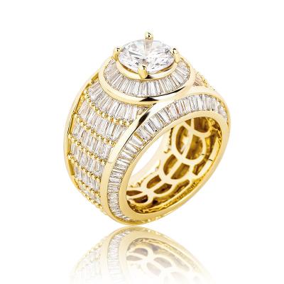 China Exquisite Appearance Large Diamond Ring 18k Gold Plated Rings Ring Wedding Jewellry for sale