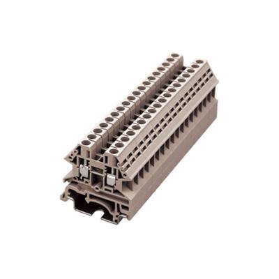 China PA66 Quick Connect Screw Terminal Block 4mm2 Electric Self Locking High Voltage Din Rail NS35 for sale