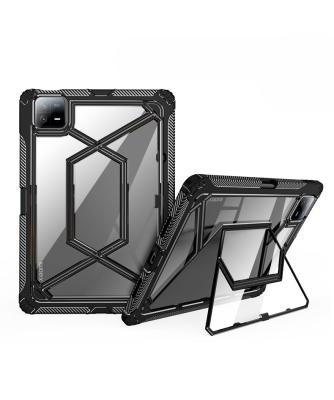 China Casual Shockproof Case For Xiaomi Pad 6 Soft Silicone + Clear Back PC Capas Hard Foldable Durable Cover Stand For Xiaomi Pad 6 pro for sale