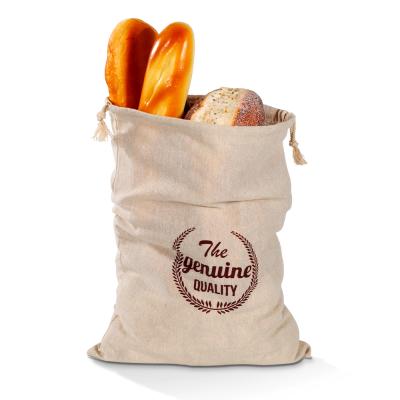 China Wholesale Custom Canvas Logo Bag Bread Linen Bag Storage Customized Logo Eco Linen Pouch Drawstring Bag For Bread for sale