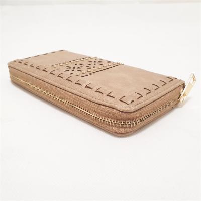 China Waterproof Customize Leather Long Wallets Pinch PU With Zipper For Fashionable Women for sale