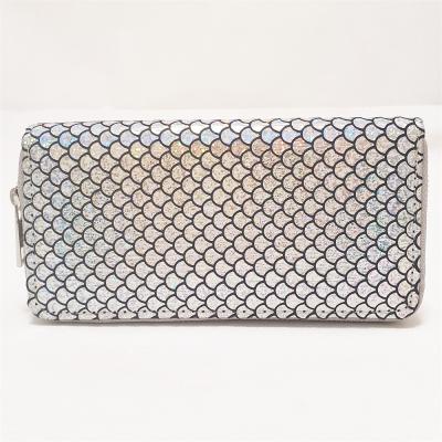 China Waterproof Customize PU Print Purse Fish Skin Wallet Clutch Bag For Women for sale