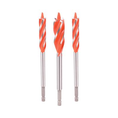 China Manufacturer Wholesale 10-35mm Four-flute Carbon Steel Woodworking Materials Wood Auger Drill Bit for sale