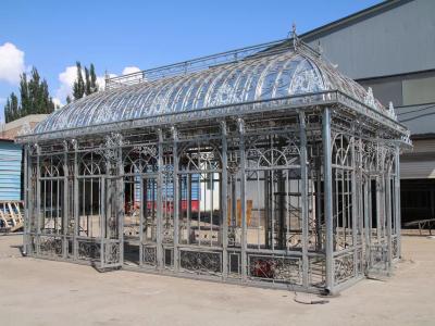 China Wrought Iron Gazebo Pavilion Green House Sunroom  Large Size Decor Outdoor Garden Customized for sale