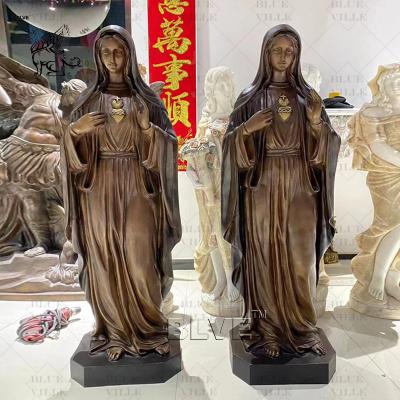 China Life Size Virgin Mary Bronze Statue Sculpture Religious Statues Catholic Christian Metal Classic Spot Goods for sale