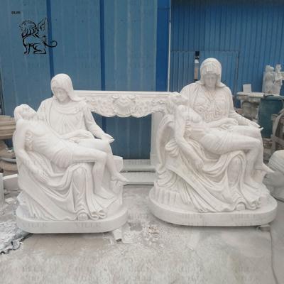 China Marble Pieta Statue Mourning of Christ Life Size Virgin Mary Jesus Saint Madonna Stone Sculpture Church Religious for sale