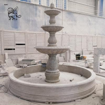 China Marble Garden Fountains 3 Tier Natural Stone Granite Outdoor Water Fountain Large European Style for sale