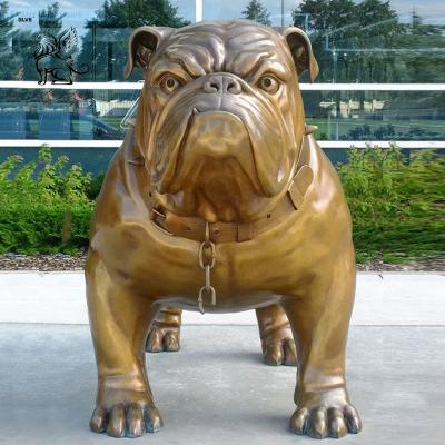 China Bronze French Bulldog Statue Life Size Metal Brass Dog Sculptures Large Animal Garden Statue Molds Custom Made for sale