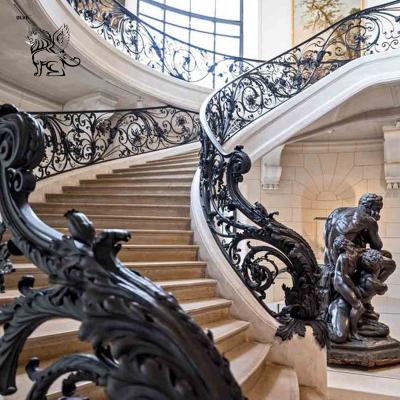 China Iron Stair Handrail Baluster Metal Outdoor Balcony Railing Designs Luxury Home Decor Villa French Decorative for sale