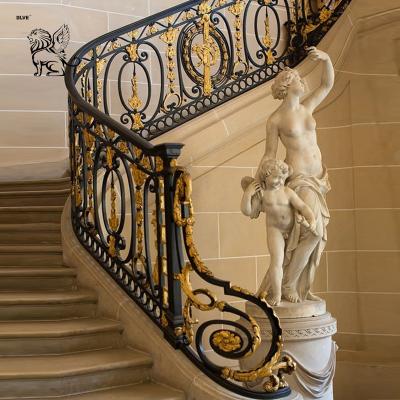 China Wrought Iron Staircase Railing Design Luxury Balustrade Handrail Modern Style for sale