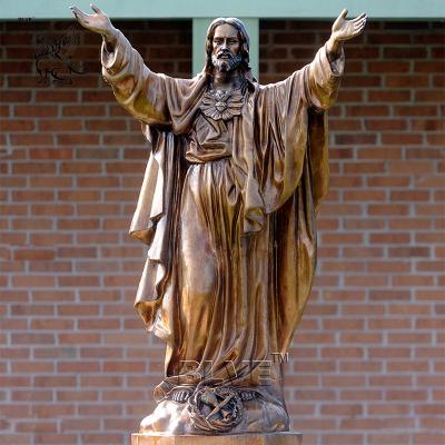 China BLVE Bronze Catholic Jesus Statue Sculpture Life Size Christian Religious Church Garden Decoration for sale