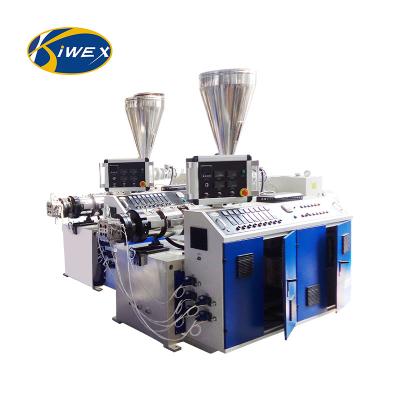 China PVC + CaCO3 double screw extruder machine pvc wall panel extrusion line for sale