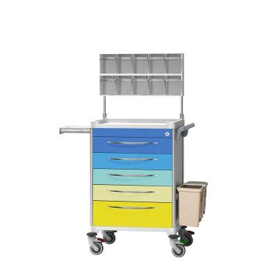 China Best medicine storage and transport solution new design medical emergency accident anesthesia hospital medicine trolley cart for sale