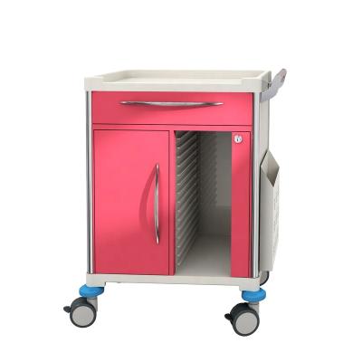 China Best Hospital Medical Trolley Medicine Storage and Transport Solution Carts Medical Record Cart for sale